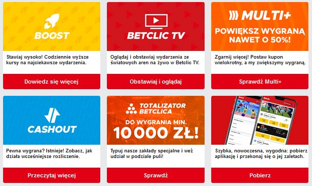 Bukmacher Betclic oferuje graczom wiele promocji i ciekawych opcji gry Betclic - multum możliwości
