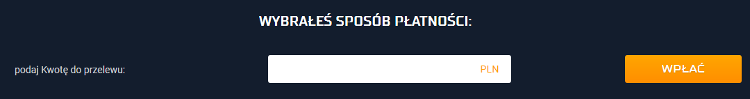Poszczególne metody wpłaty w STS różnią się od siebie, jednak zawsze wymagane jest podanie kwoty depozytu wpłata w STS - kwota