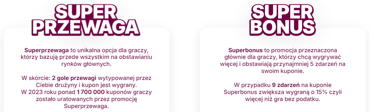 Super Przewaga i Super Bonus w Superbet - prezentacja obu stałych promocji bukmachera