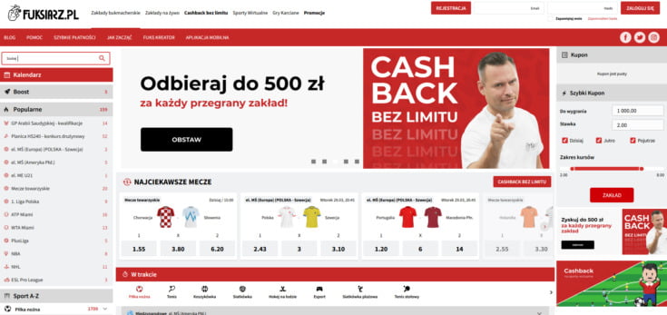 strona internetowa bukmachera Fuksiarz