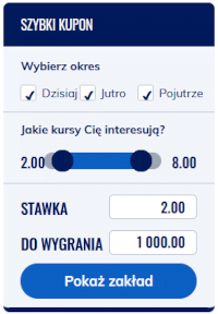Szybki kupon w Etoto umożliwia graczom stworzenie kuponu według podanych wytycznych Szybki kupon w Etoto