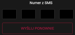 Żeby przejść na 2. ekran rejestracji, trzeba podać kod SMS Rejestracja w BetX - 1. krok - kod SMS