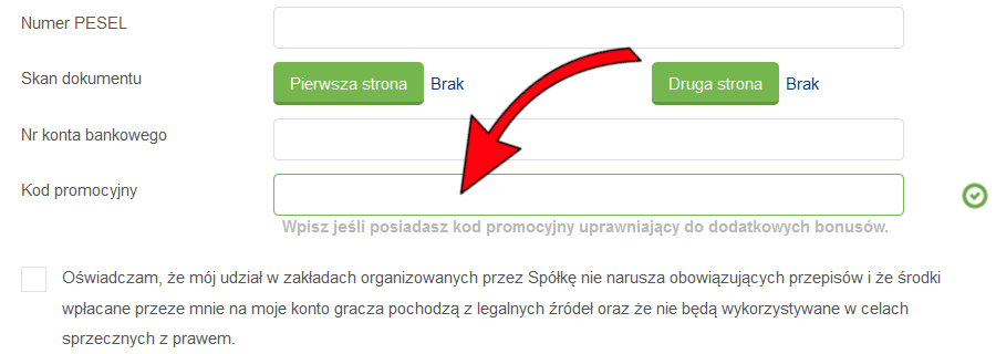 W forBET kod promocyjny można podać w 3. kroku rejestracji Gdzie wpisać kod promocyjny forBET?
