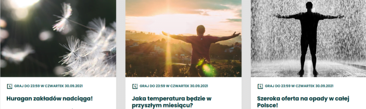 Bukmacher Betfan posiada najszerszą w Polsce ofertę zakładów na pogodę Zakłady bukmacherskie na pogodę - Betfan