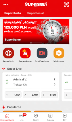 Aplikacja bukmacherska Superbet poza licznymi zakładami oferuje też m.in. transmisje meczów i wiele ciekawych promocji Aplikacja bukmacherska Superbet