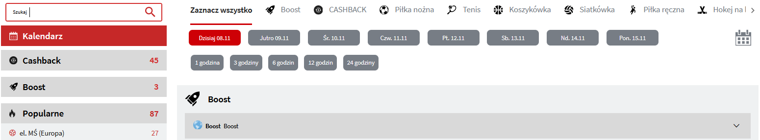Przedmeczowa oferta na dziś dostępna jest po kliknięciu w Kalendarz Fuksiarz - oferta na dziś pre-match
