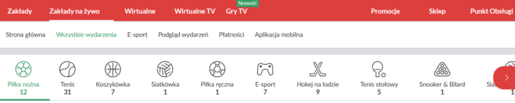 Dostępna w PZBuk oferta na dziś live to prezentacja zakładów na aktualnie trwające mecze PZBuk - oferta na dziś live