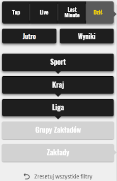Lewy panel serwisu pozwala łatwo odnaleźć taką ofertę, jaka nas interesuje Totolotek - oferta na dziś