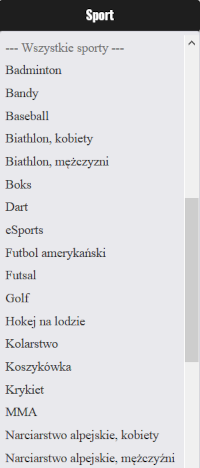 Przedmeczowa oferta Totolotka zawiera zakłady na bardziej i mniej popularne sporty Totolotek - oferta na sport