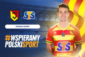 Logo STS zamieszczone na froncie koszulki piłkarzy Jagiellonii Białystok Sponsoring sportu - STS i Jagiellonia Białystok