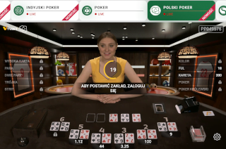 Polski poker w Noblebet ma tę zaletę, że krupierka mówi w języku polskim Noblebet - opinie o grach karcianych
