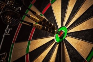 Bull's eye to czerwony środek tarczy o wartości 50 pkt Zakłady na dart - checkout