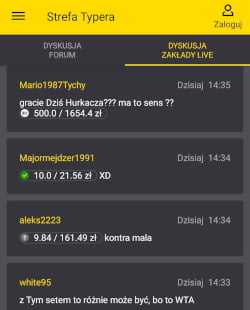 Na czacie w aplikacji Fortuny gracze mogą dyskutować np. o tym, jakie mecze czy typy warto obstawić Fortuna - aplikacja a strefa typerów