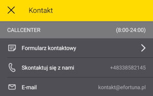 Bukmacher Fortuna udostępnia kilka metod kontaktu dla graczy korzystających z aplikacji mobilnej Fortuna - aplikacja a kontakt