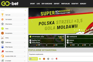 Lewa i centralna część strony GO+bet pomaga znaleźć interesujące graczy zakłady GO+bet - opinie o stronie internetowej