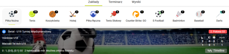 W GO+bet można obstawiać na żywo wiele sportów GO+bet - opinie o ofercie zakładów na żywo