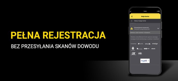 Fortuna umożliwia weryfikację konta przez opcję MojeID Konto stałe u bukmachera Fortuna