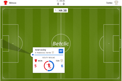 Match tracker Betclic jest wyjątkowo duży i czytelny Match tracker u bukmachera Betclic