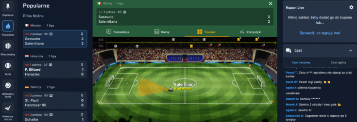 STS udostępnia graczom świetny match tracker Match tracker u bukmacheraSTS