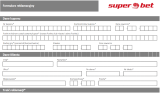 Superbet ułatwia graczom złożenie reklamacji dzięki prostemu formularzowi Problemy z bukmacherem - formularz reklamacji Superbet