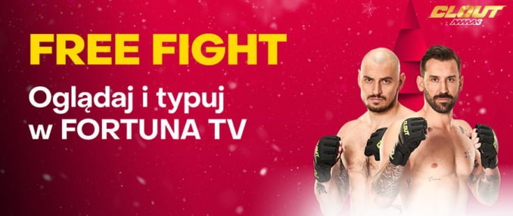 Jako sponsor Clout MMA bukmacher Fortuna może udostepniać transmisje niektórych walk swoim użytkownikom za darmo Clout MMA - transmisje w Fortunie