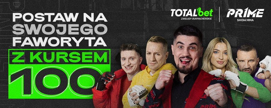 Bukmacher Prime Show MMA, Totalbet, oferuje czasem bardzo wysokie kursy w ramach promocji na freak-fighty zakłady na Prime Show MMA - kursy promocyjne Totalbet