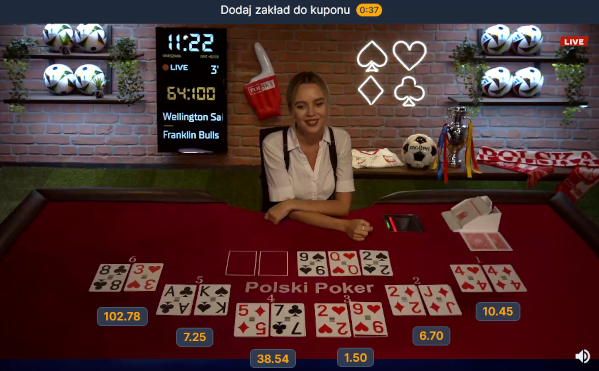 Sympatyczne krupierki i krupierzy sprawiają, że Polski Poker jest szczególnie przyjemną rozrywką STS Betgames - zakłady na Polski Poker