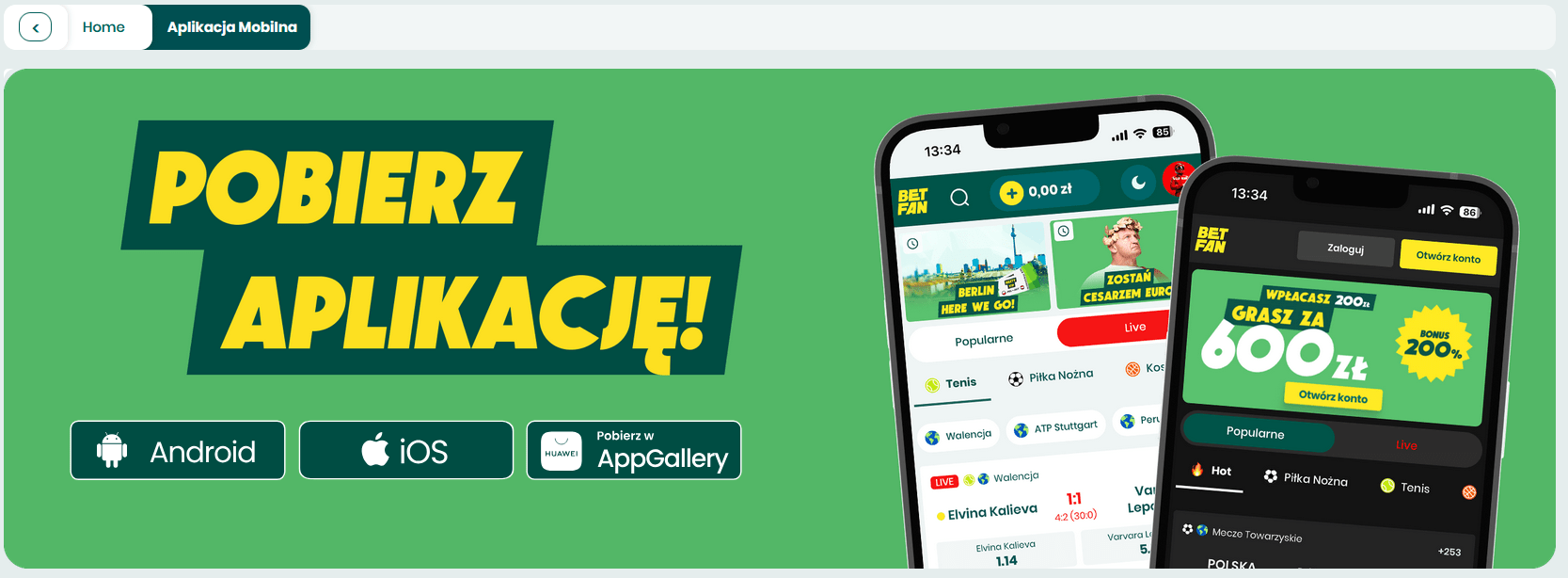 Aplikacja Betfan to wygodny sposób na grę przez telefon lub tablet Aplikacja Betfan