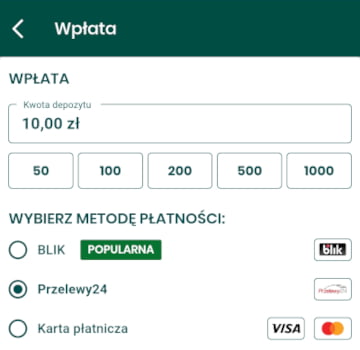 Szybkie wypłaty dostępne są także z poziomu aplikacji Betfan Aplikacja Betfan - wpłaty