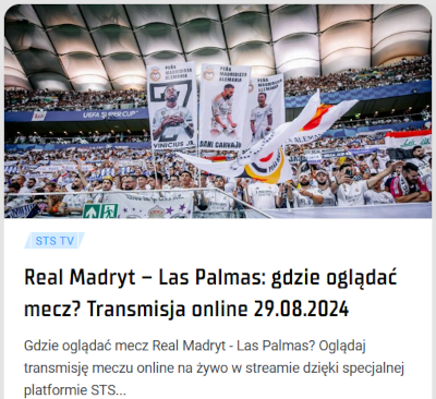 W STS TV można zobaczyć mecze najlepszych klubów świata STS TV - piłka nożna