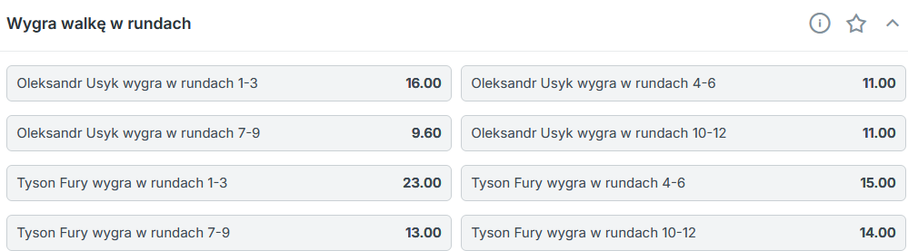 W Superbet dostępne są zakłady na przedział rund z uwzględnieniem, kto będzie zwycięzcą walki Zakłady bukmacherskie na boks - Superbet