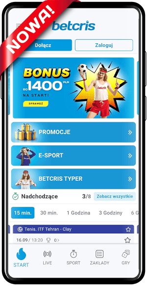 Najnowsza aplikacja Betcris jest bardzo intuicyjna i czytelna Betcris - aplikacja mobilna