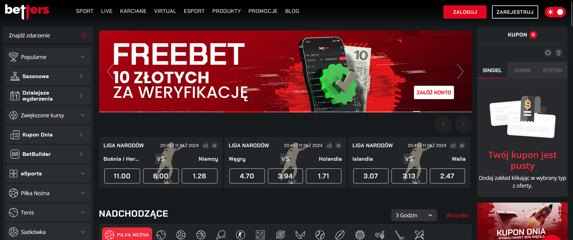 W ofercie Betters online znajdziesz różnorodne zakłady i bonusy bukmacherskie Betters - strona internetowa