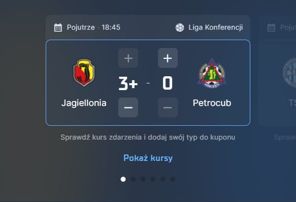 Wizjoner w STS - typ bukmacherski na 72. kolejkę (Jagiellonia Białystok - Petrocub)