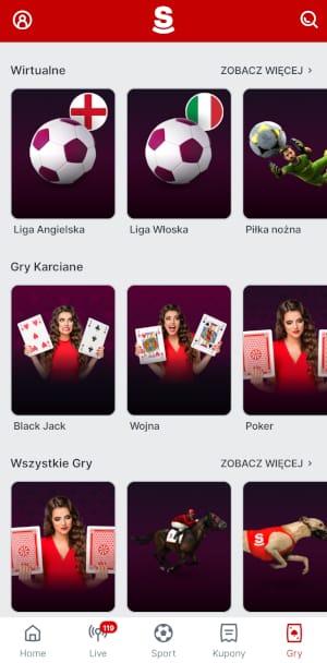 W aplikacji Superbet wszystkie zakłady na gry wirtualne znajdziesz w zakładce  Aplikacja Superbet - zakłady na gry wirtualne