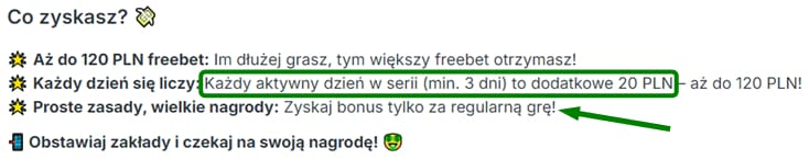 SuperSeria w Superbet - co zyskasz? Aż do 120 PLN freebet. Każdy dzień się liczy. Proste zasady, wielkie nagrody. Obstawiaj zakłady i czekaj na swoją nagrodę.