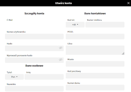 Podczas rejestracji konta w WettArena należy podać różnego rodzaju dane WettArena - rejestracja konta