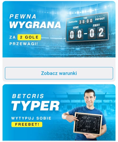 Promocje bukmacherskie w Betcris