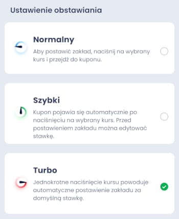 Aplikacja mobilne ETOTO - tryby obstawiania