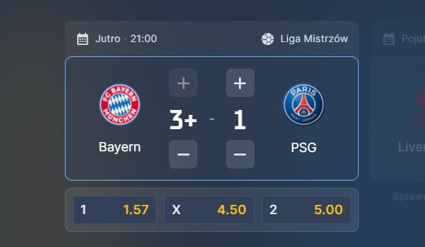 Wizjoner w STS - typ bukmacherski na 78. kolejkę (Bayern Monachium - PSG)