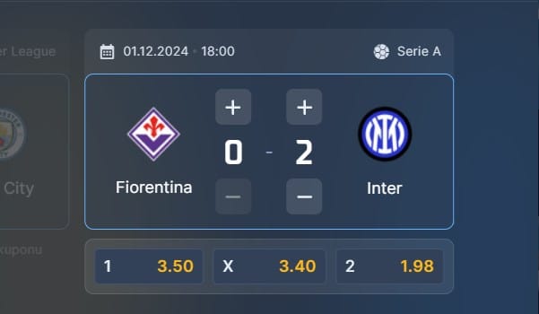 Wizjoner w STS - typ bukmacherski na 78. kolejkę (Fiorentina - Inter Mediolan)