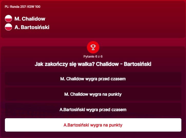 SuperGame w Superbet - typ bukmacherski na 256. rundę (Chalidow - Bartosiński)