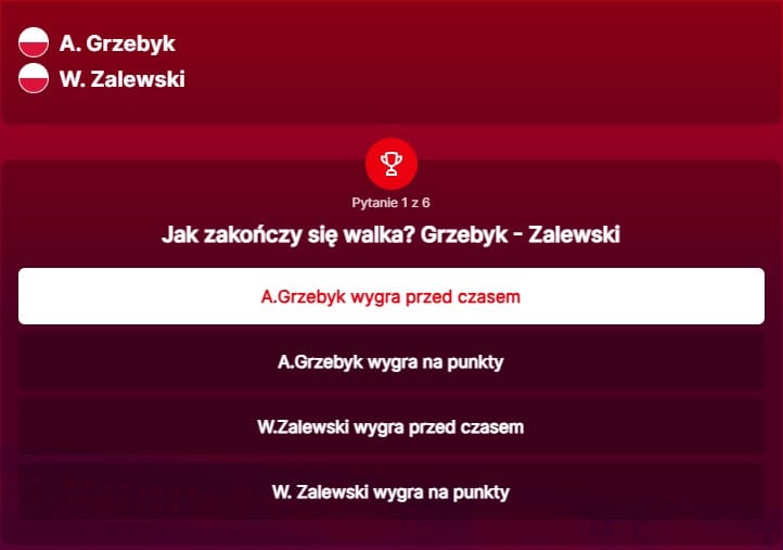 SuperGame w Superbet - typ bukmacherski na 257. rundę (Grzebyk - Zalewski)