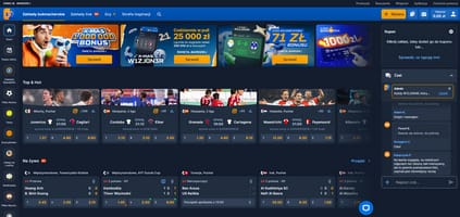 Tak wygląda strona internetowa bukmachera STS. bukmacher STS - strona internetowa