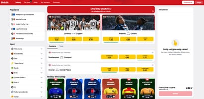 Tak wygląda strona internetowa bukmachera Betclic. bukmacher Betclic - strona internetowa