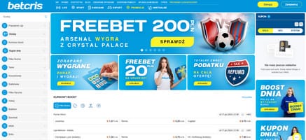 Tak wygląda strona internetowa bukmachera Betcris. bukmacher Betcris - strona internetowa