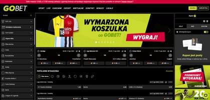 Tak wygląda strona internetowa bukmachera GOBET. bukmacher GOBET - strona internetowa