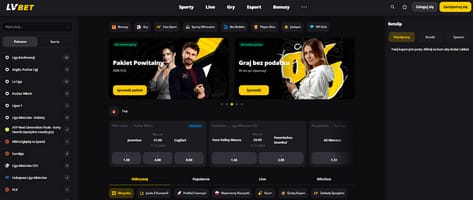 Tak wygląda strona internetowa bukmachera LV BET. bukmacher LV BET - strona internetowa