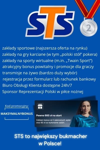 Bukmacher STS może poszczycić się fantastyczną ofertą zakładów. Jest to największy bukmacher w Polsce. STS - największy bukmacher w Polsce