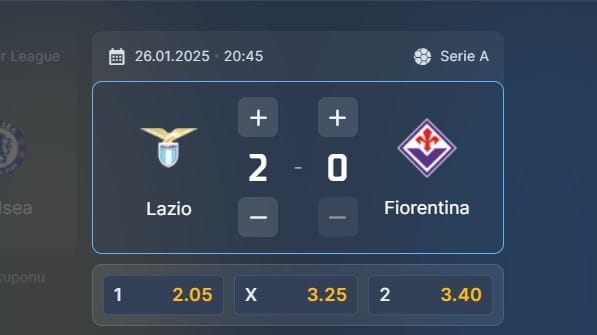 Wizjoner w STS - typ bukmacherski na 101. kolejkę (Lazio Rzym - Fiorentina)